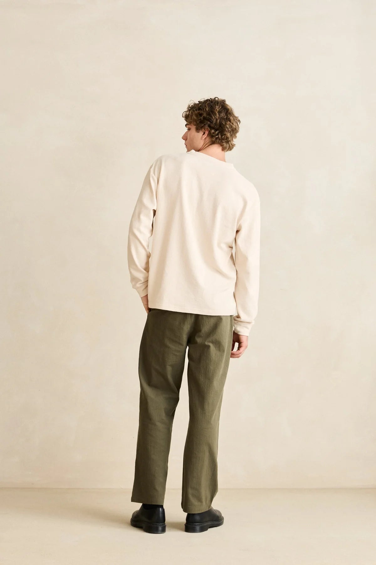 Chandail Vintage Jersey Henley Crème Rhythm