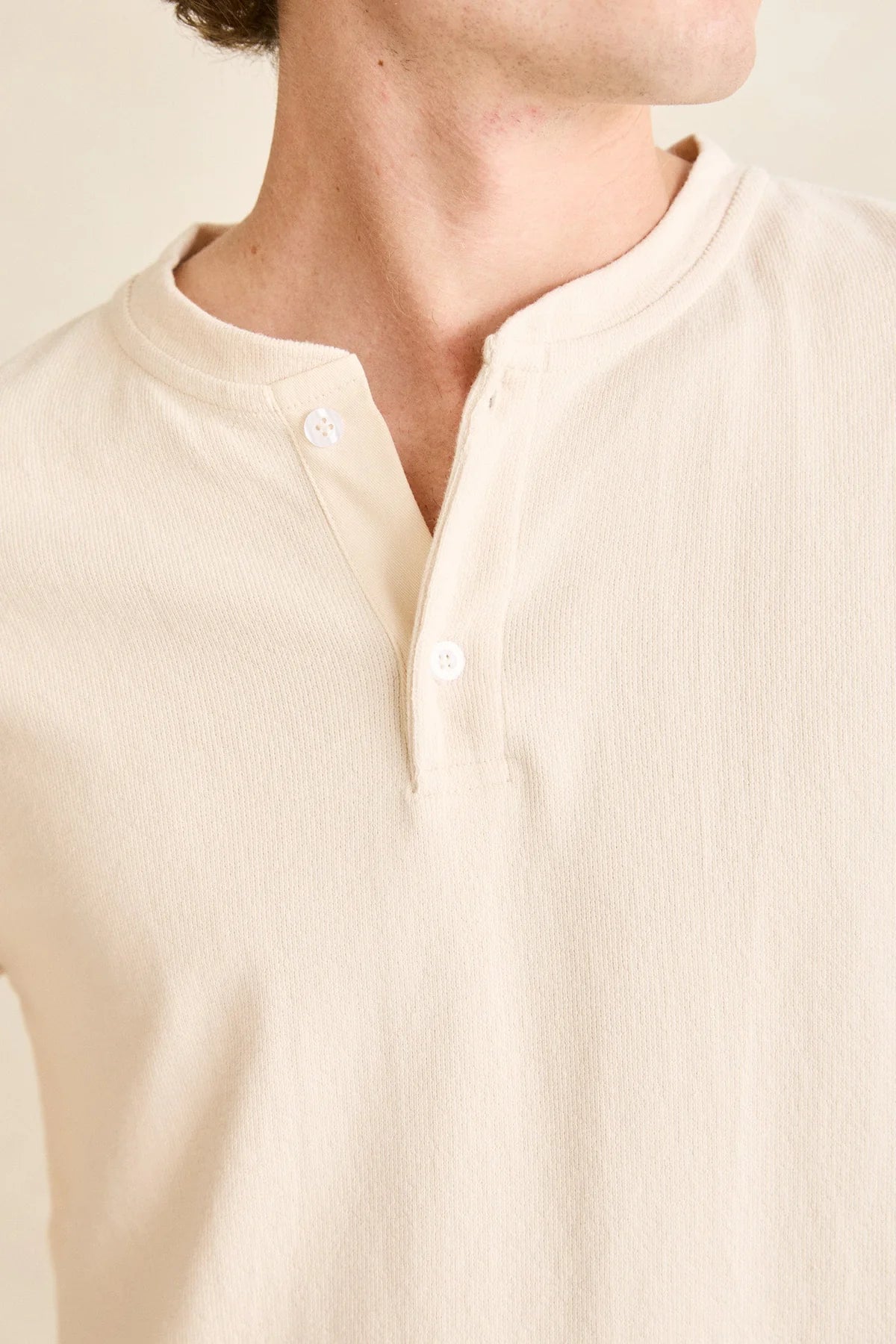 Chandail Vintage Jersey Henley Crème Rhythm