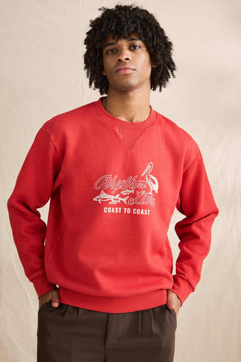 Chandail Overdyed Crew Rouge Rhythm