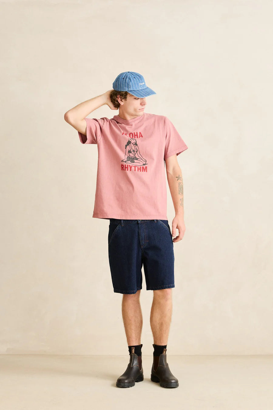Rhythm Indigo Pin Stripe Denim Cap