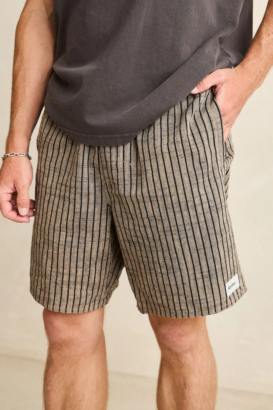 Short Texture Stripe Jam Brun/Noir Rhythm