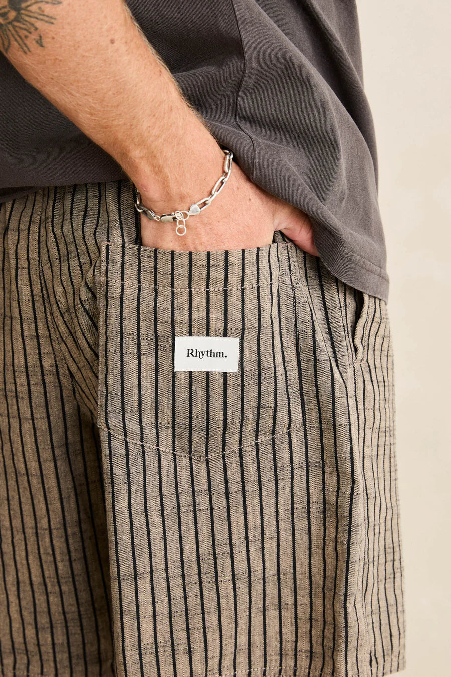 Short Texture Stripe Jam Brun/Noir Rhythm