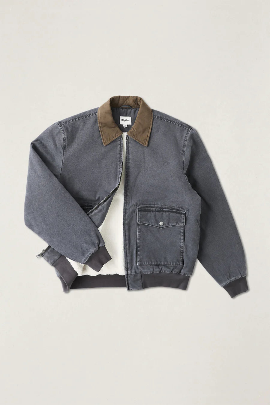 Rhythm Canvas Bomber Jacket Charcoal