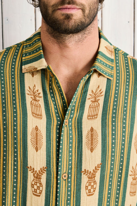 Rhythm Propagate Beige & Green Shirt