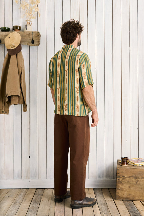 Chemise Propagate Beige & Vert Rhythm