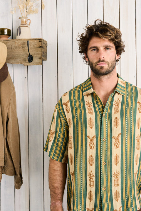 Chemise Propagate Beige & Vert Rhythm