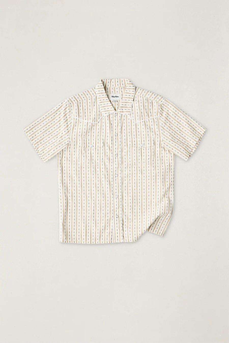 Lone Pine Stripe SS Shirt Blond Rhythm