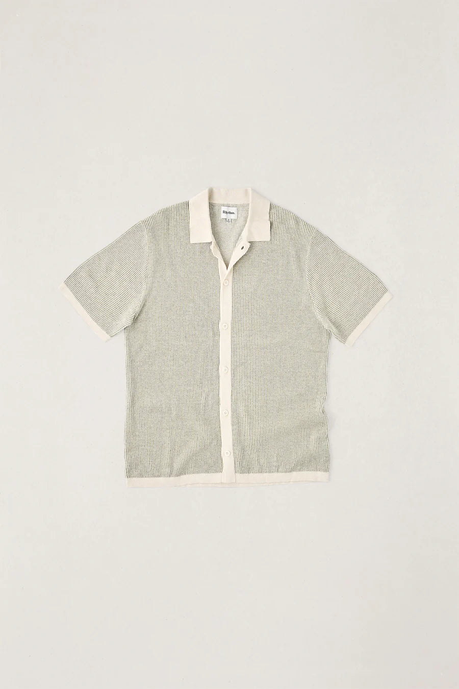Rhythm Hi-Lo Knit Polo Beige/Green
