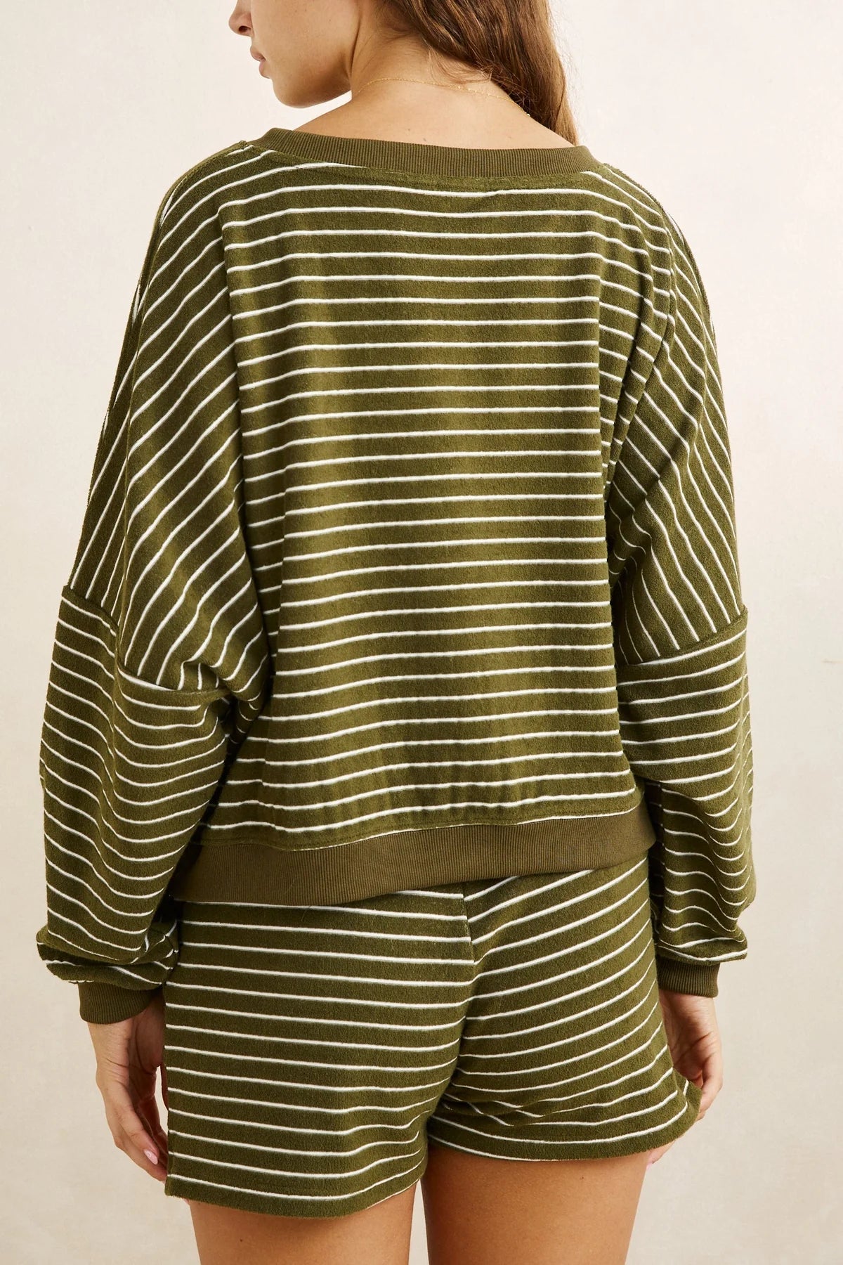 Pull Terry Stripe Vert Olive Rhythm