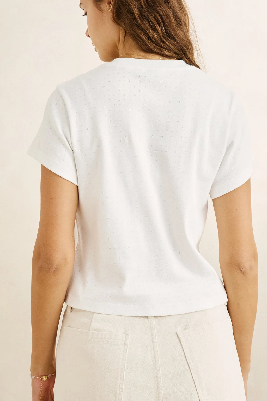 White Bennie Pointelle Top Rhythm