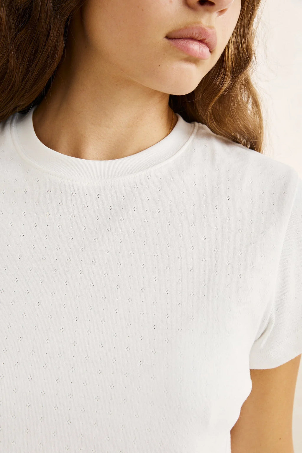 White Bennie Pointelle Top Rhythm