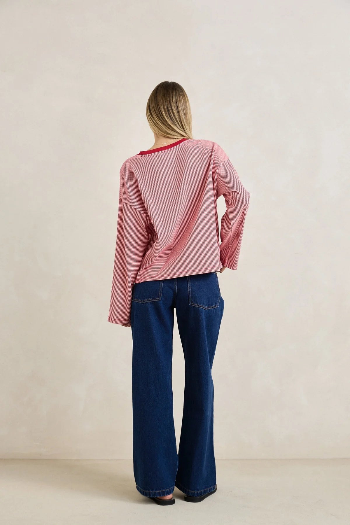 Top Lexi Stripe Red & White Rhythm