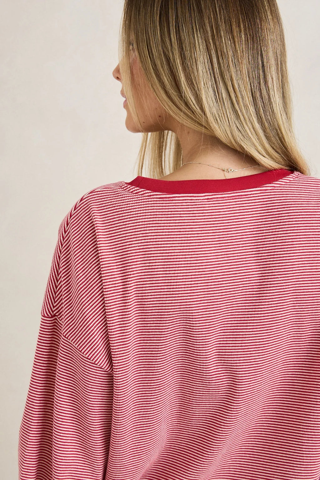 Top Lexi Stripe Red & White Rhythm