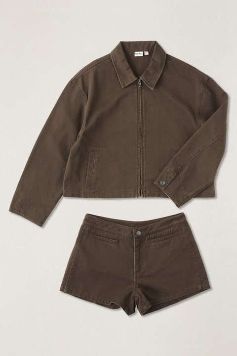 Rhythm Brown Cropped Capri Coat