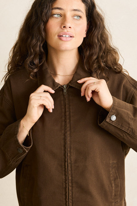 Rhythm Brown Cropped Capri Coat