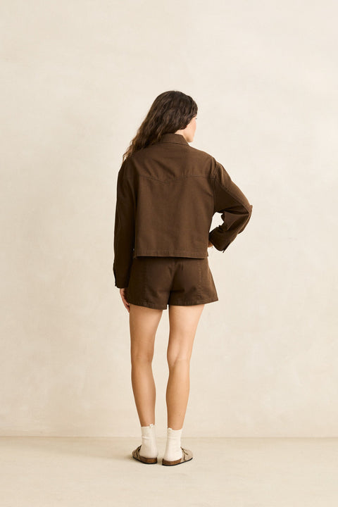 Rhythm Brown Cropped Capri Coat