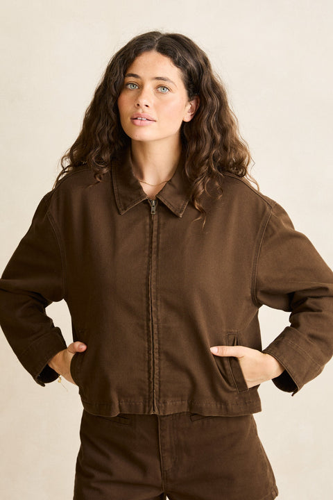 Rhythm Brown Cropped Capri Coat