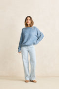 Rhythm Blue Salt Wash Patchwork Jumper