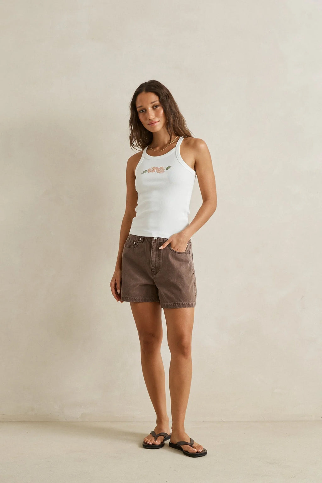 Short Staple Brown Rhythm Denim