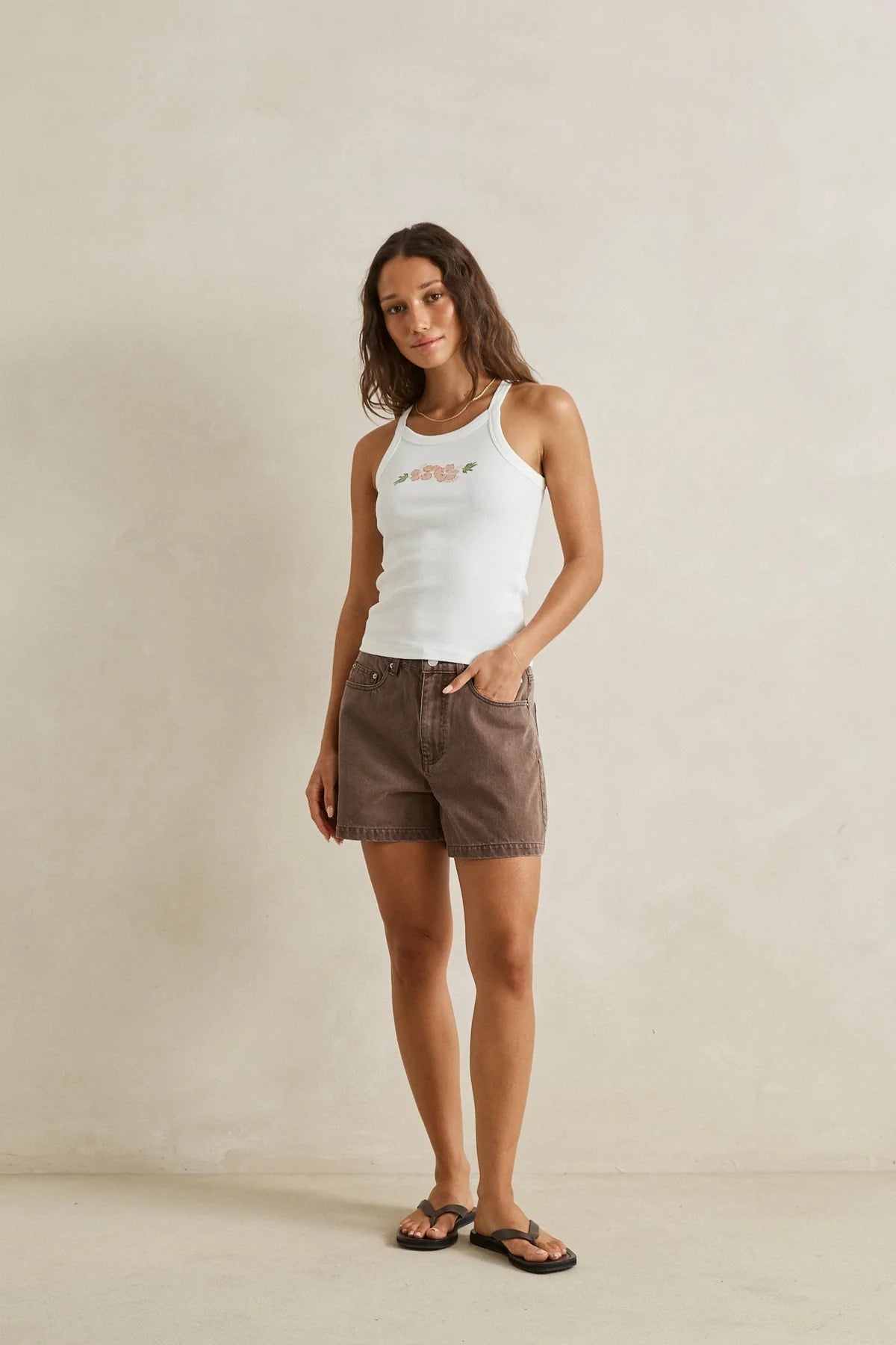 Short Staple Brown Rhythm Denim