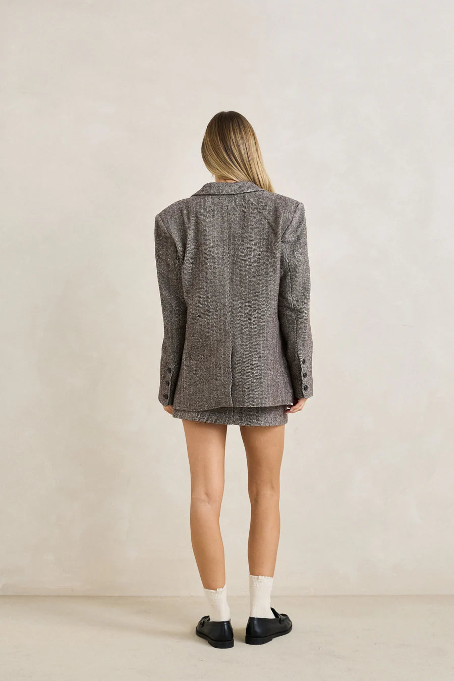 Jupe Mini Herringbone Brun Rhythm