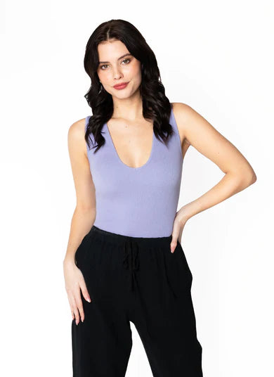 Bamboo Rib Deep V Thong Bodysuit C'est Moi