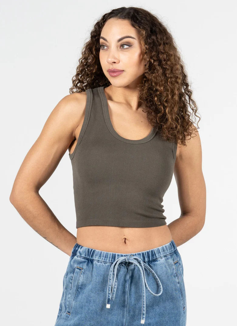 Bamboo Rib Deep Scoop Neck C'est Moi