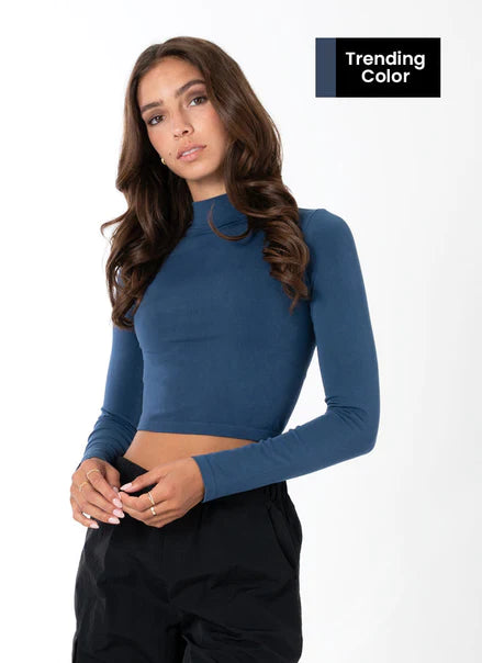 Bamboo L/S Crop Mock C'est Moij