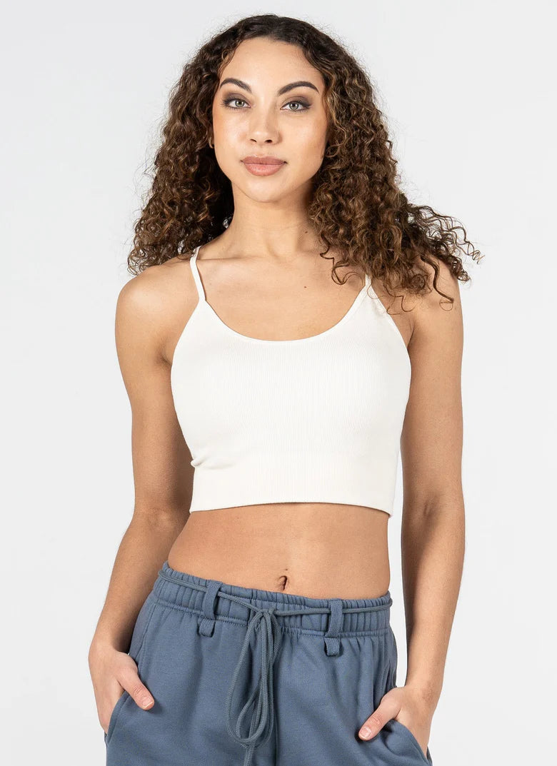 Bamboo Ribbed Cross Back Tank C'est Moi