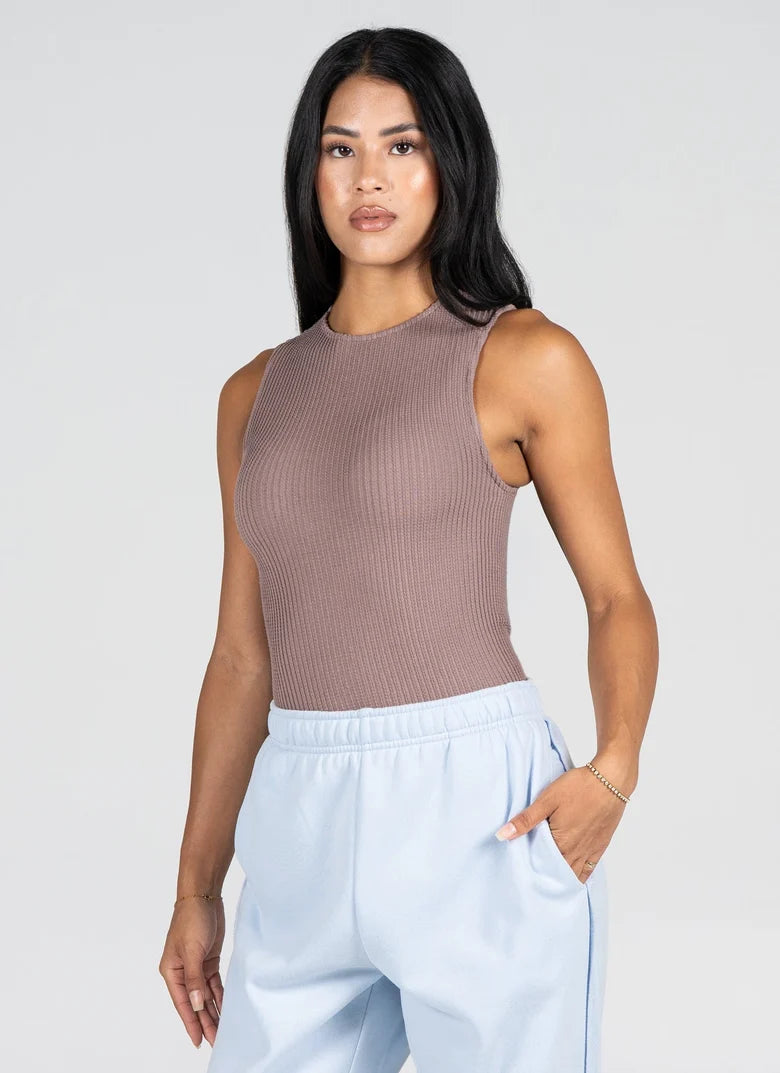 Seamless Textured Crew Neck Tank C'est Moi