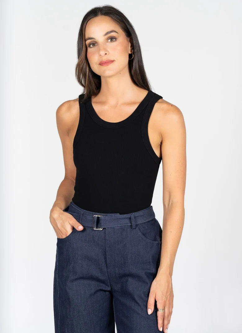 Bamboo Rib High Crew Tank C'est Moi
