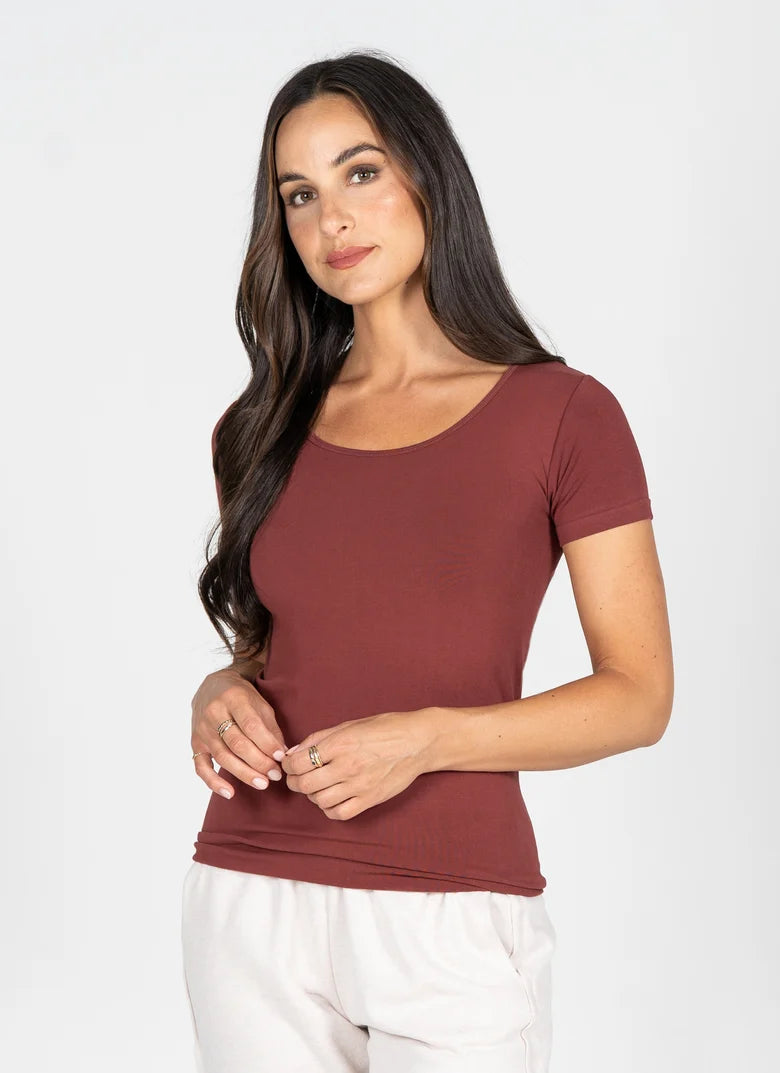 Bamboo S/S Scoop Neck Top C'est Moi