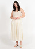 Crème Crochet Front Maxi Dress C'est Moi