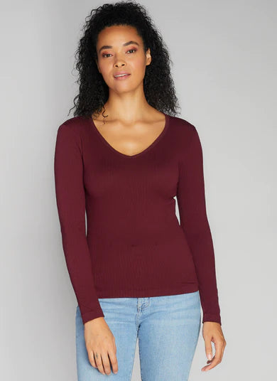 Seamless Rib V Neck C'est Moi