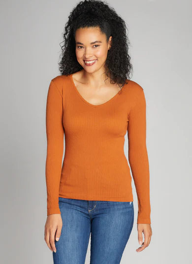 Seamless Rib V Neck C'est Moi