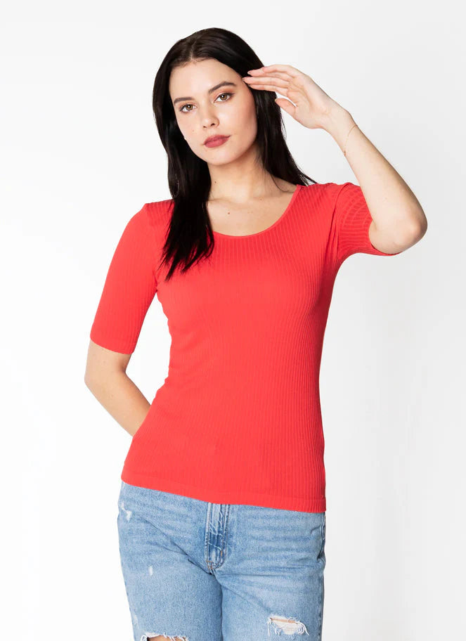 Seamless Rib S/S Crew Neck C'est Moi