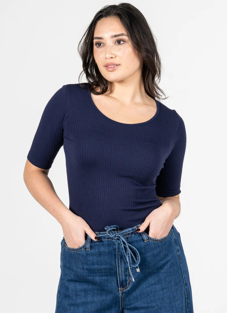 Seamless Rib S/S Crew Neck C'est Moi