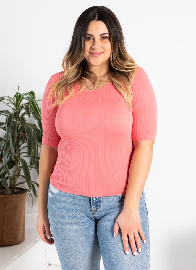 Seamless Rib S/S Crew Neck C'est Moi