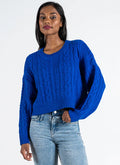 Cobalt C'est Moi Cable Knit Crop Sweater