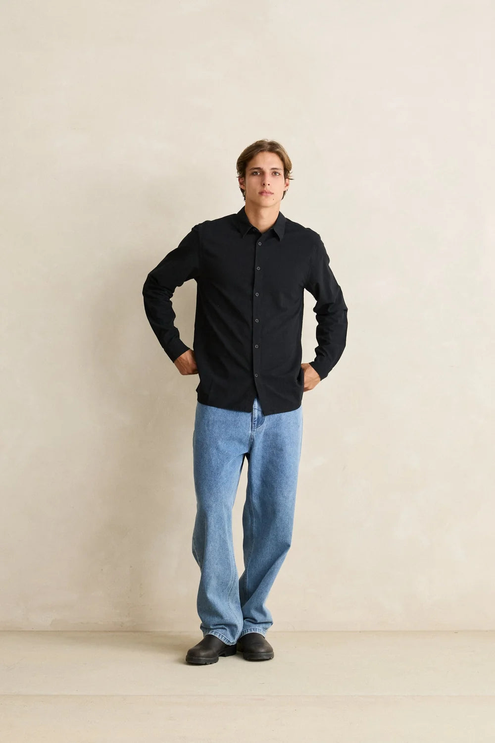 Chemise Classic Linen Noir Rhythm