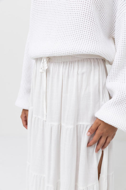 Jupe Classic Tired Maxi Blanche Rhythm