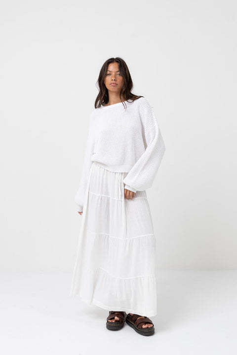 Jupe Classic Tired Maxi Blanche Rhythm