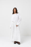 Jupe Classic Tired Maxi Blanche Rhythm