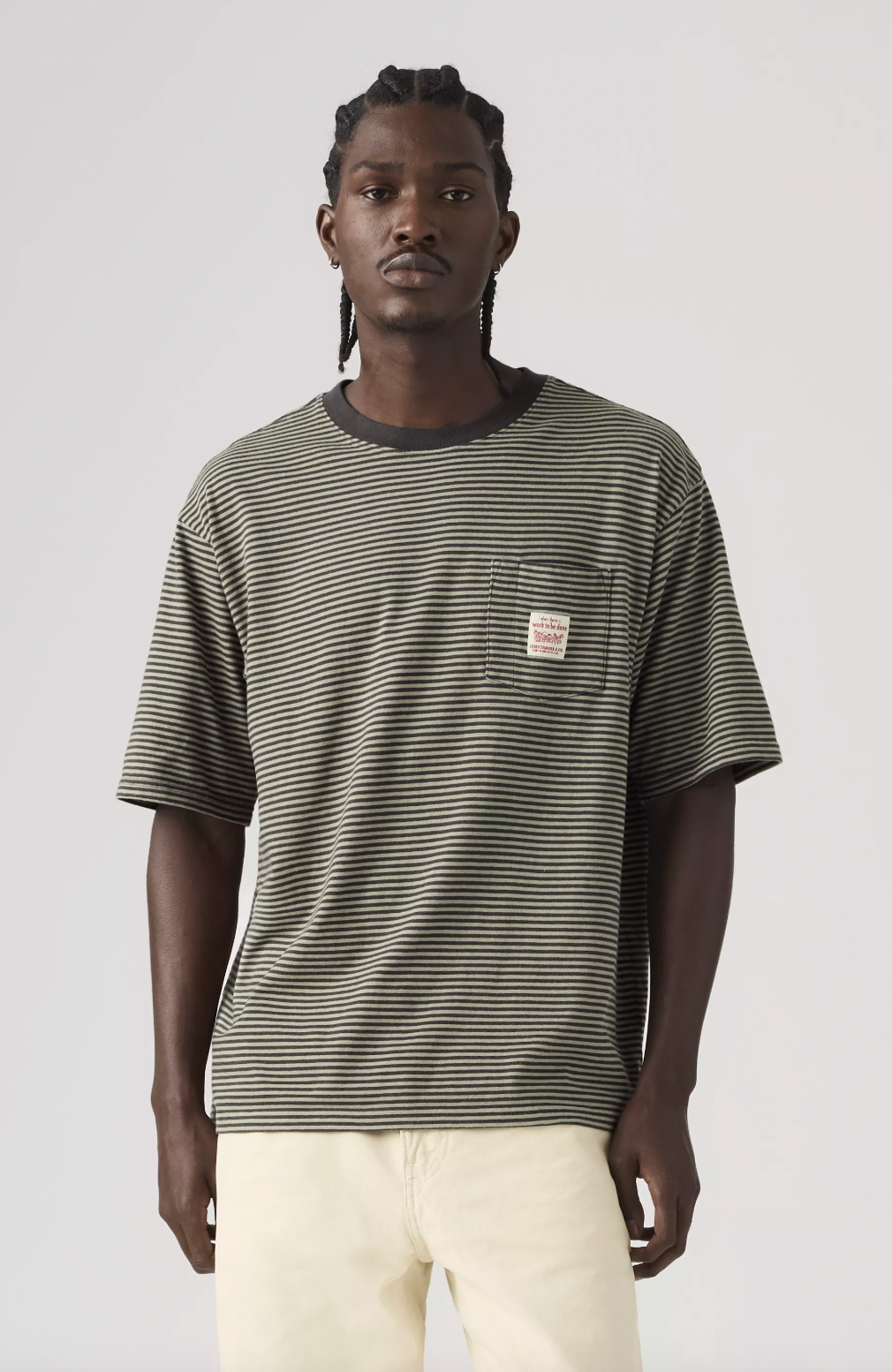 T-Shirt Workwear Euan Stripe Dried Sage Levi's