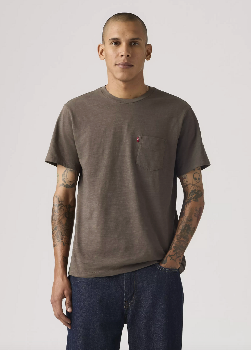Levi's Maitake Brown Classic Pocket SS T-Shirt