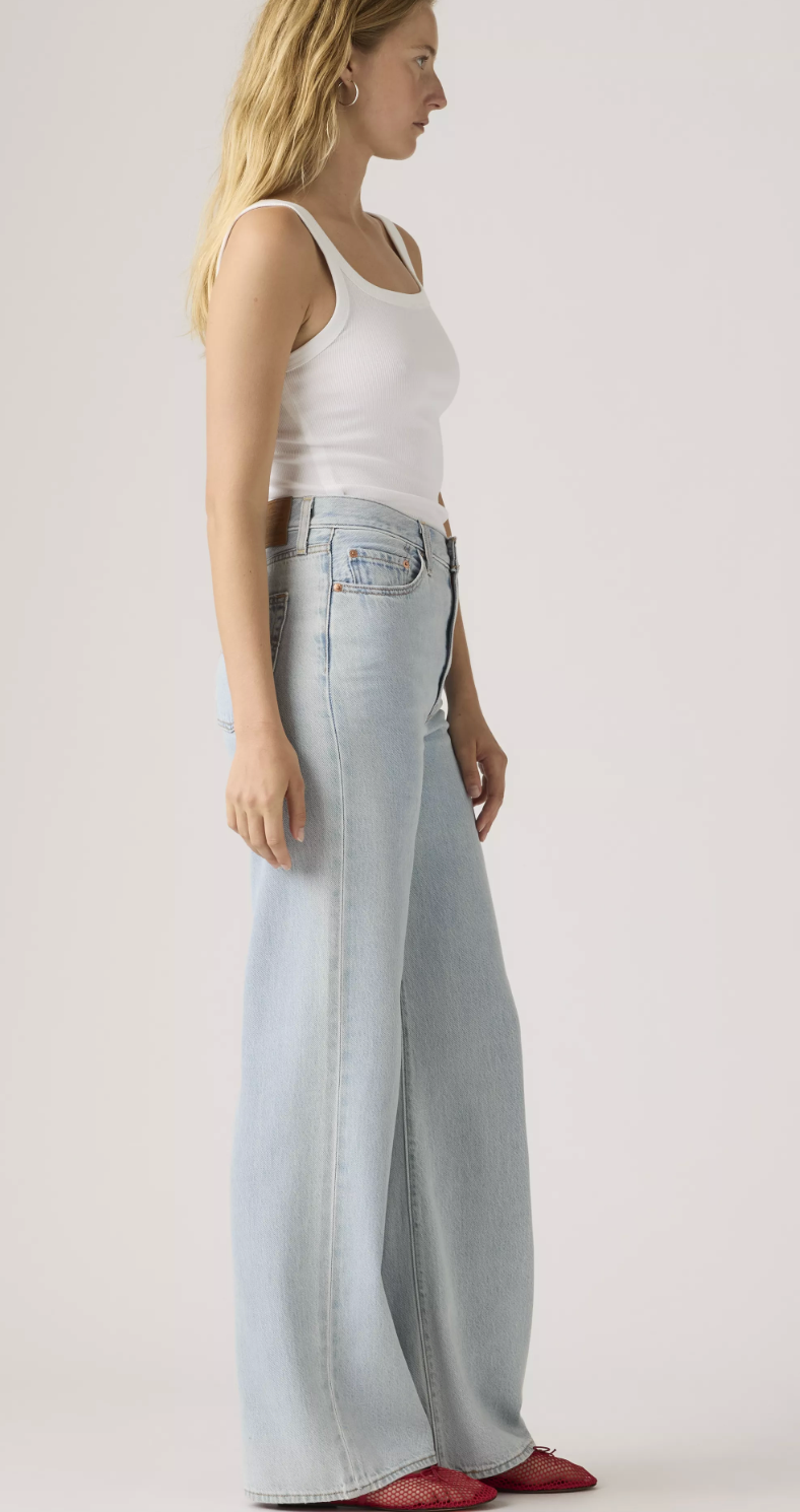 Levi's Of Course Stone Ribcage Wide Leg Jeans