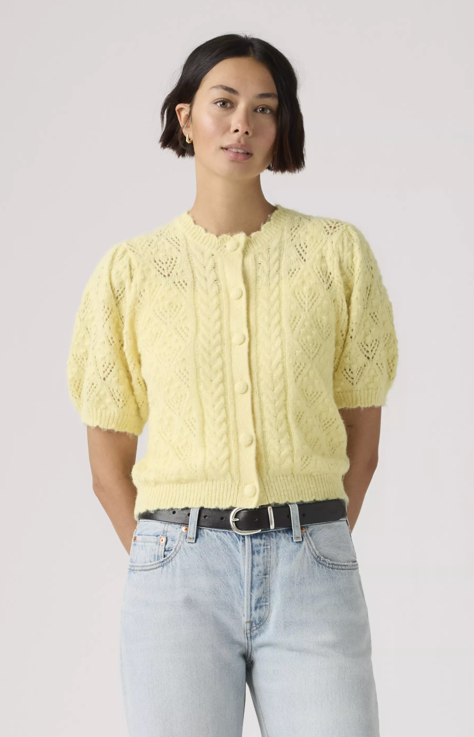Cardigan Pauline Pointelle Jaune Vanilla Levi's