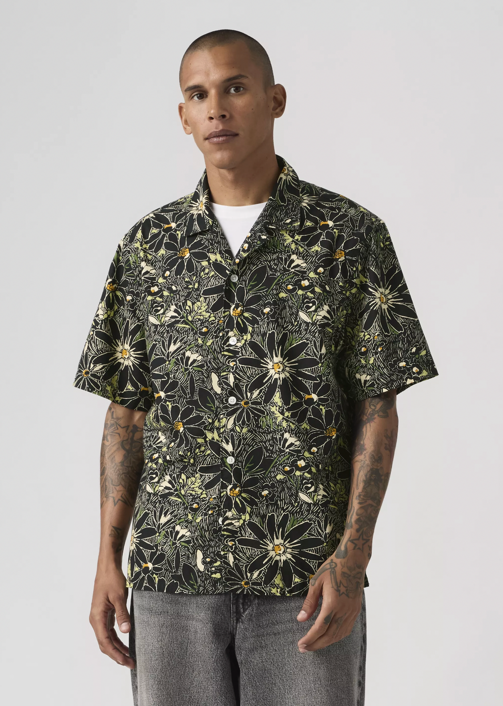 Levi's Black Floral Sunset Camp Shirt