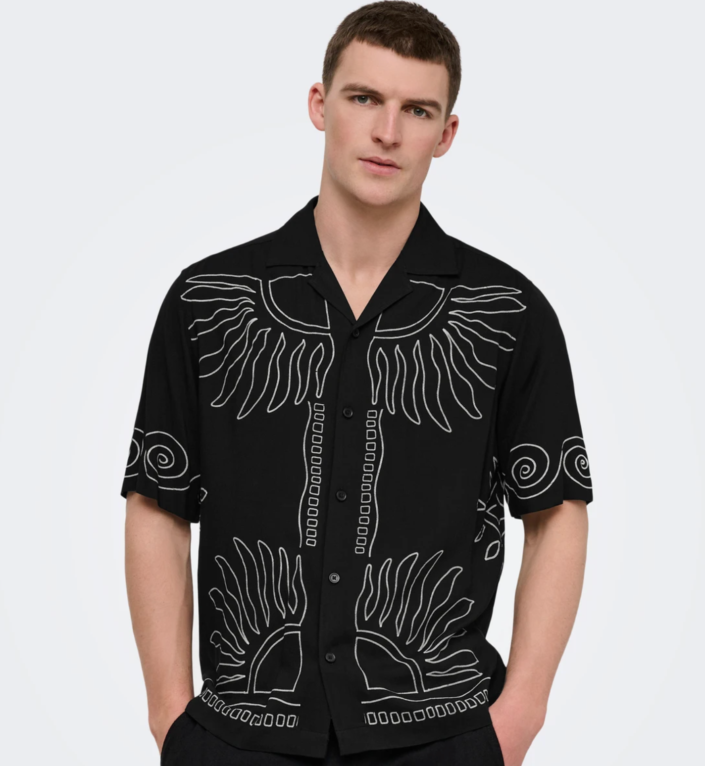 Chemise Wright SS Noir Only & Sons