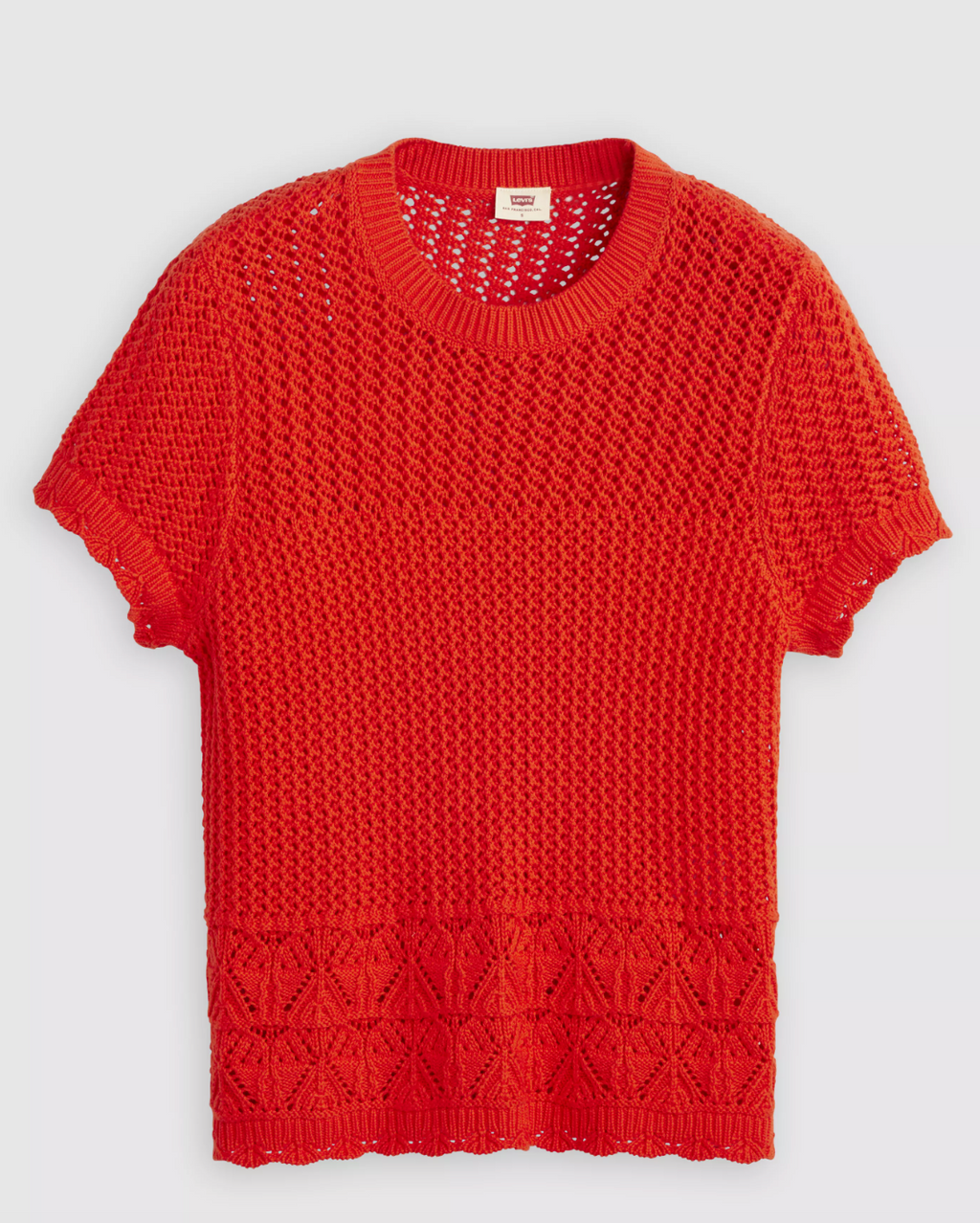 Isabelle Orange Crochet Levi's Top